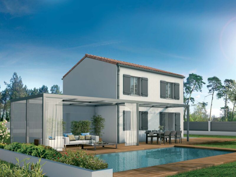 Ref:40729 - villa a étage 86 m² 3 ch et garage sur terrai...