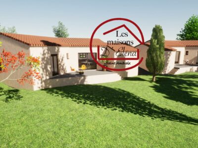 Villa en V avec garage et terrasse sur 1000m² de terrain