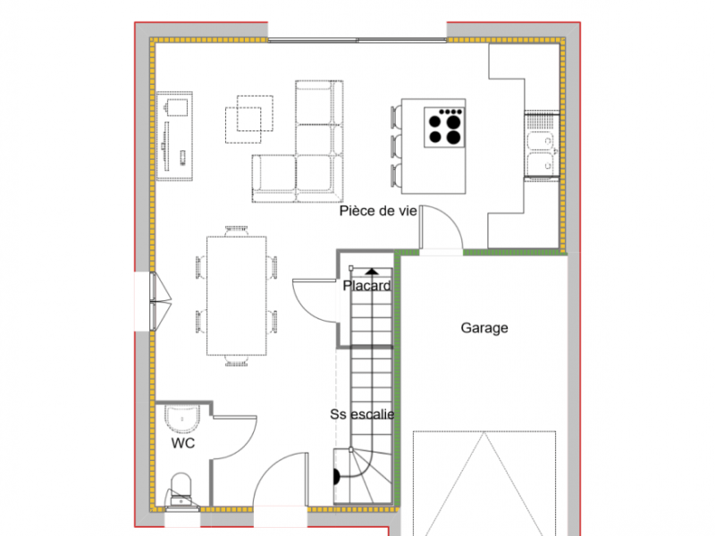 Ref:47150 - Maison plain-pied avec garage traditionnelle ...