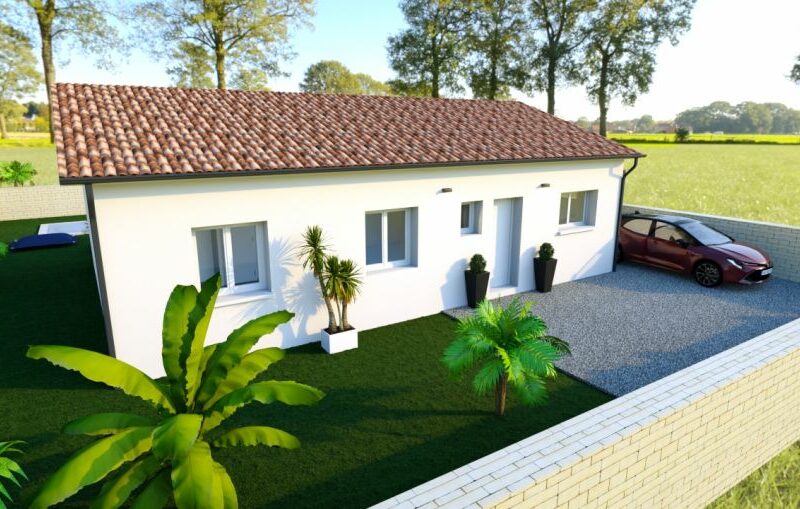 Ref:47529 - villa 90 m2 avec garage sur terrain de 490 m2