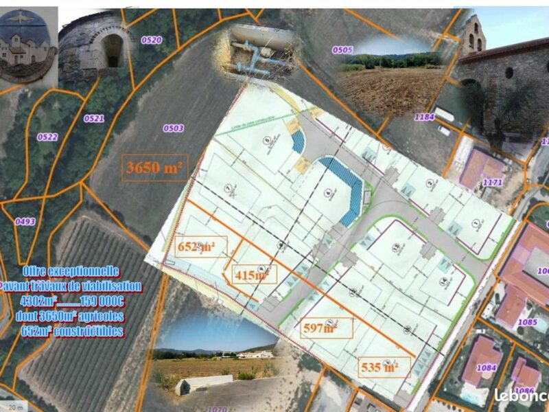 Terrain à bâtir 3 faces de 597 m² à Espira de Conflent