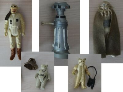 Lot figurines + accessoires, Star Wars,Kenner, Squid Head, FX-7, Ewok, Hoth Rebel Commander, jouets