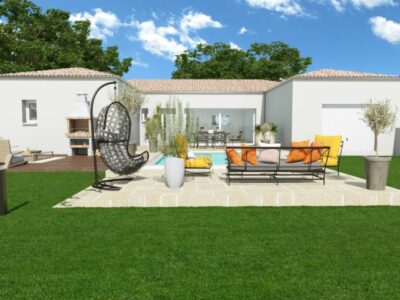 Ref:48718 - Terrain + villa 4 chambres ave terrasse et ga...