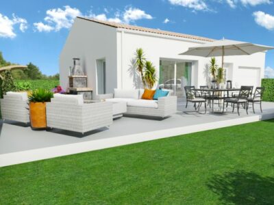 Ref:48862 - Terrain + villa neuve avec garage et terrasse...