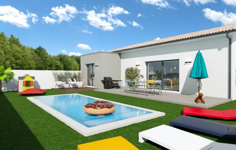 Ref:13876 - Villa f4 de plain pied sur 350 m² 34450 Porti...