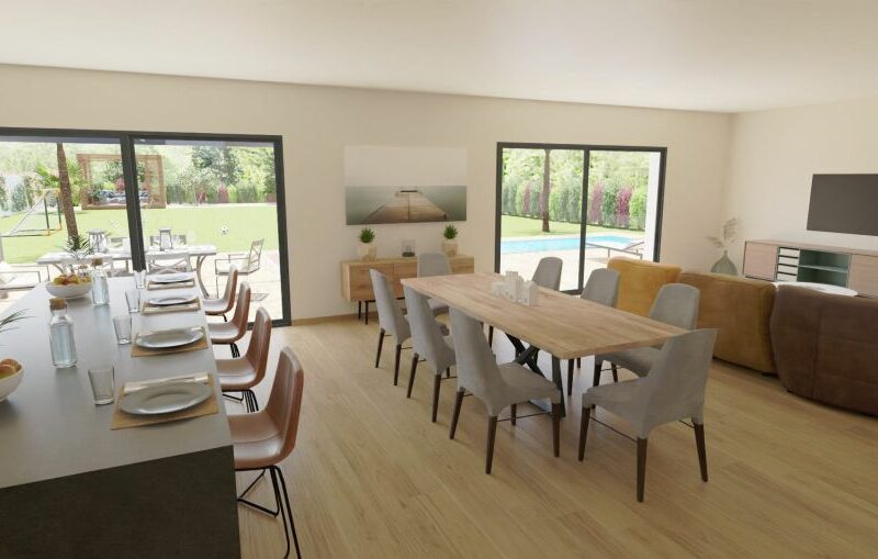 Ref:48900 - Terrain + villa de 90 m² avec garage et terra...