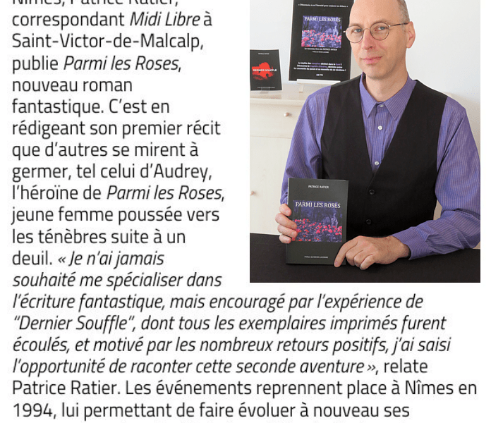 Livre neuf Fantastique Parmi les Roses vampire roman horreur suspense drame gothique épouvante Dark Nîmes Gard Occitanie