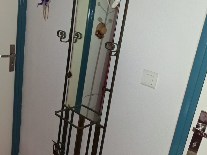 Porte manteaux miroir parapluie fer