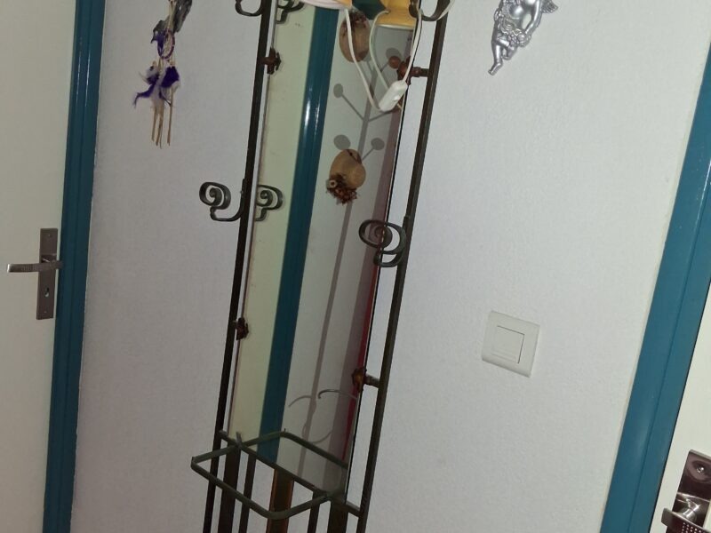 Porte manteaux miroir parapluie fer