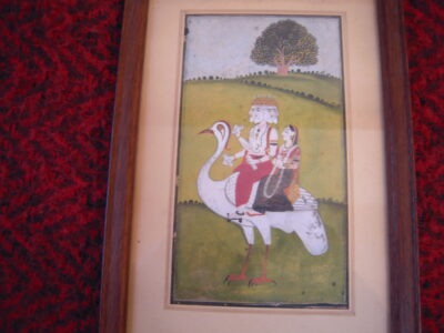 DEUX MINIATURES ORIGINALES D INDE DU XIX EME SIECLE .