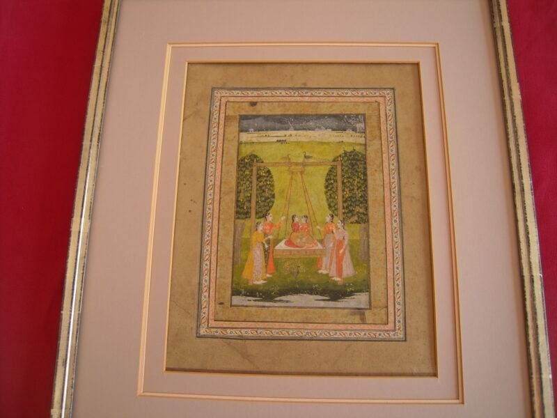 DEUX MINIATURES ORIGINALES D INDE DU XIX EME SIECLE .